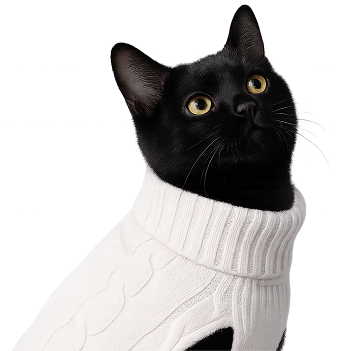 Cat in sweater