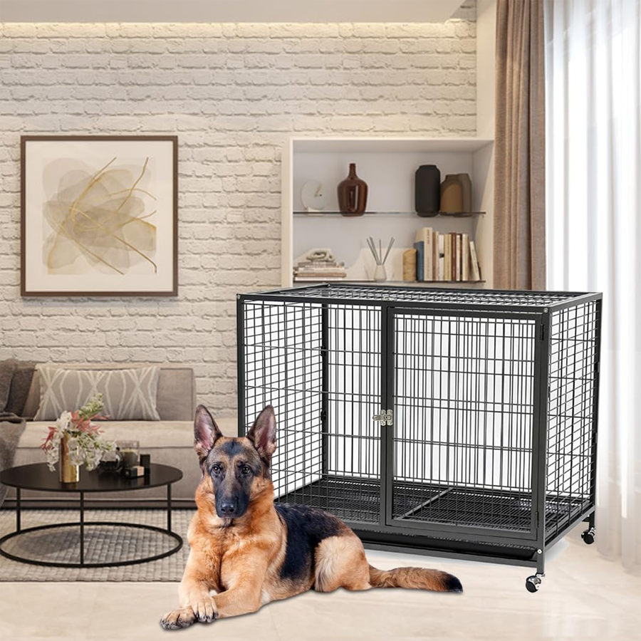 Large Foldable Metal Dog Crate