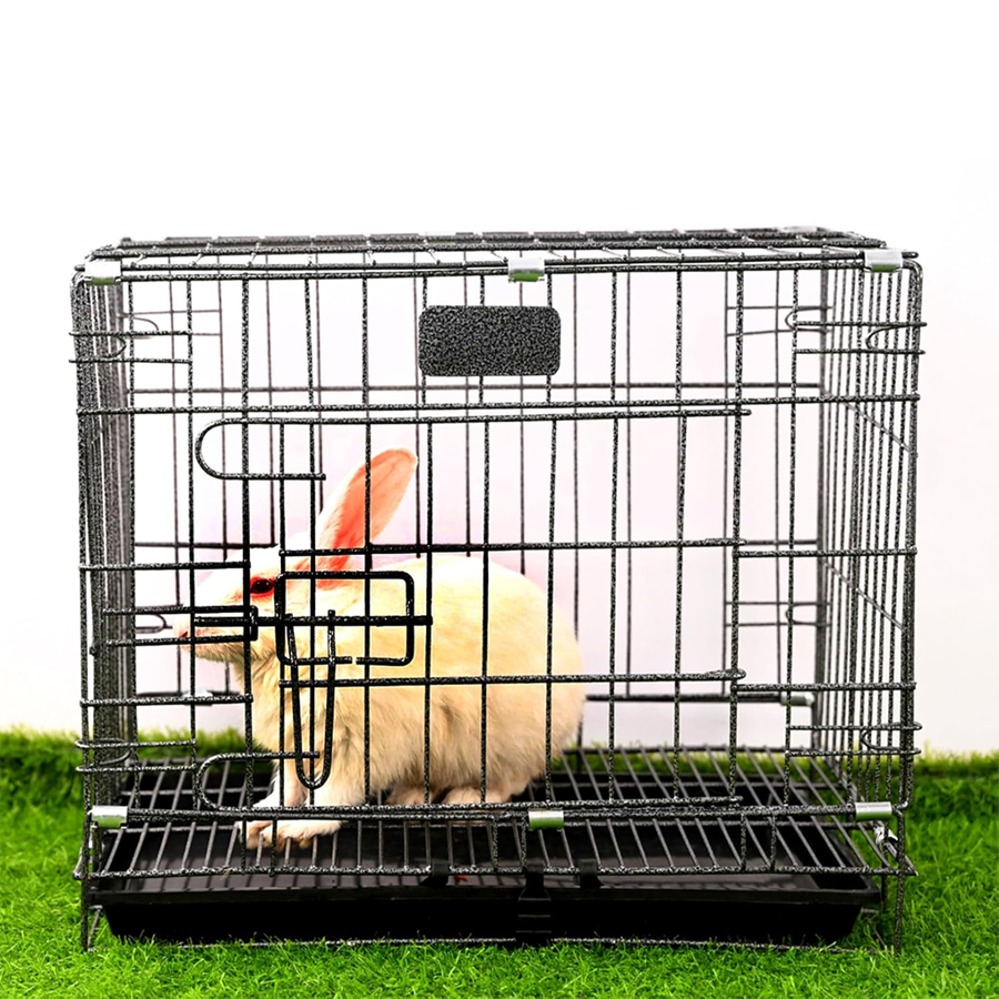 Foldable Iron Pet Cage Removable Tray