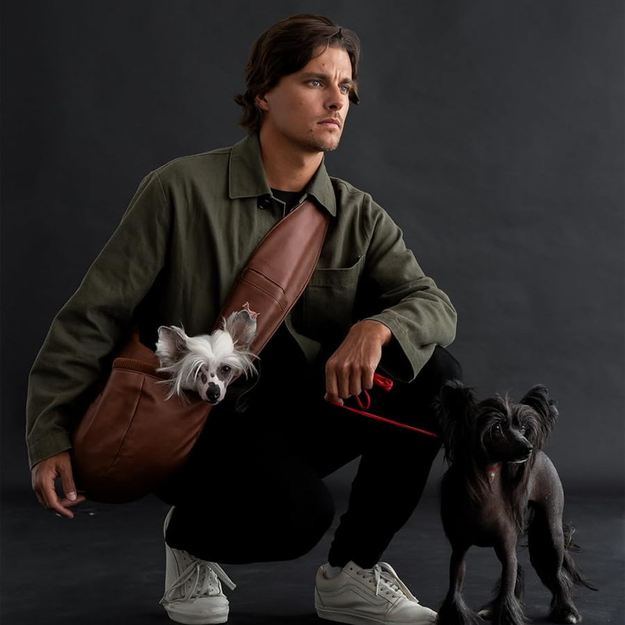 Luxury Vegan Leather Dog Sling Carrier