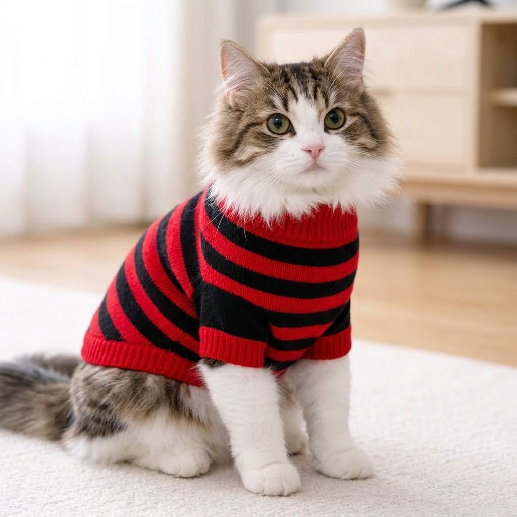 Warm Stretchy Cat Wool Sweater