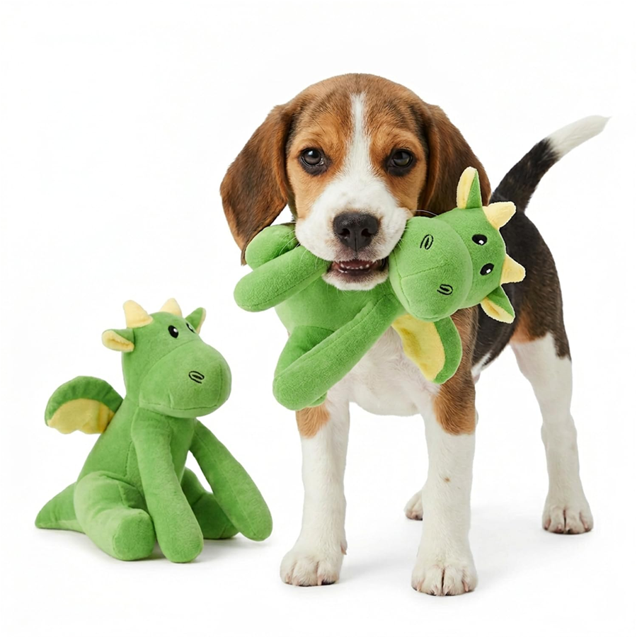 Green Dragon Plush Crinkle Toy
