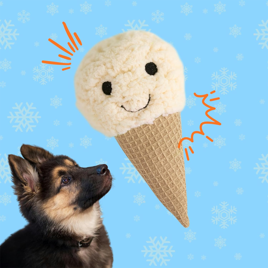 Soft Squeaky Ice Cream Puppy Toy